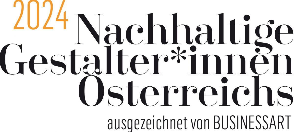 Das Logo Nachhaltige Gestalter*innen 24 als Schriftzug, ausgezeichnet von BUSINESSART