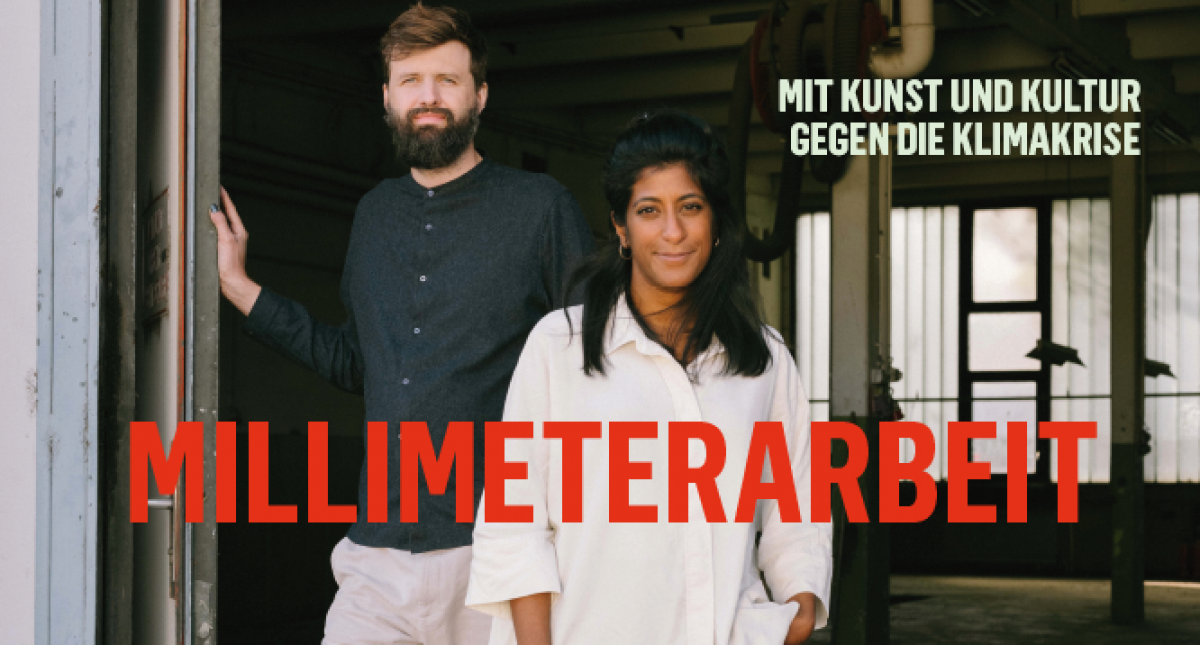 Claudius Schulze und Sithara Pathirana auf dem Titelbild des Artikels mit der Überschrift: MILLIMETERARBEIT - Mit Kunst und Kultur gegen die Klimakrise