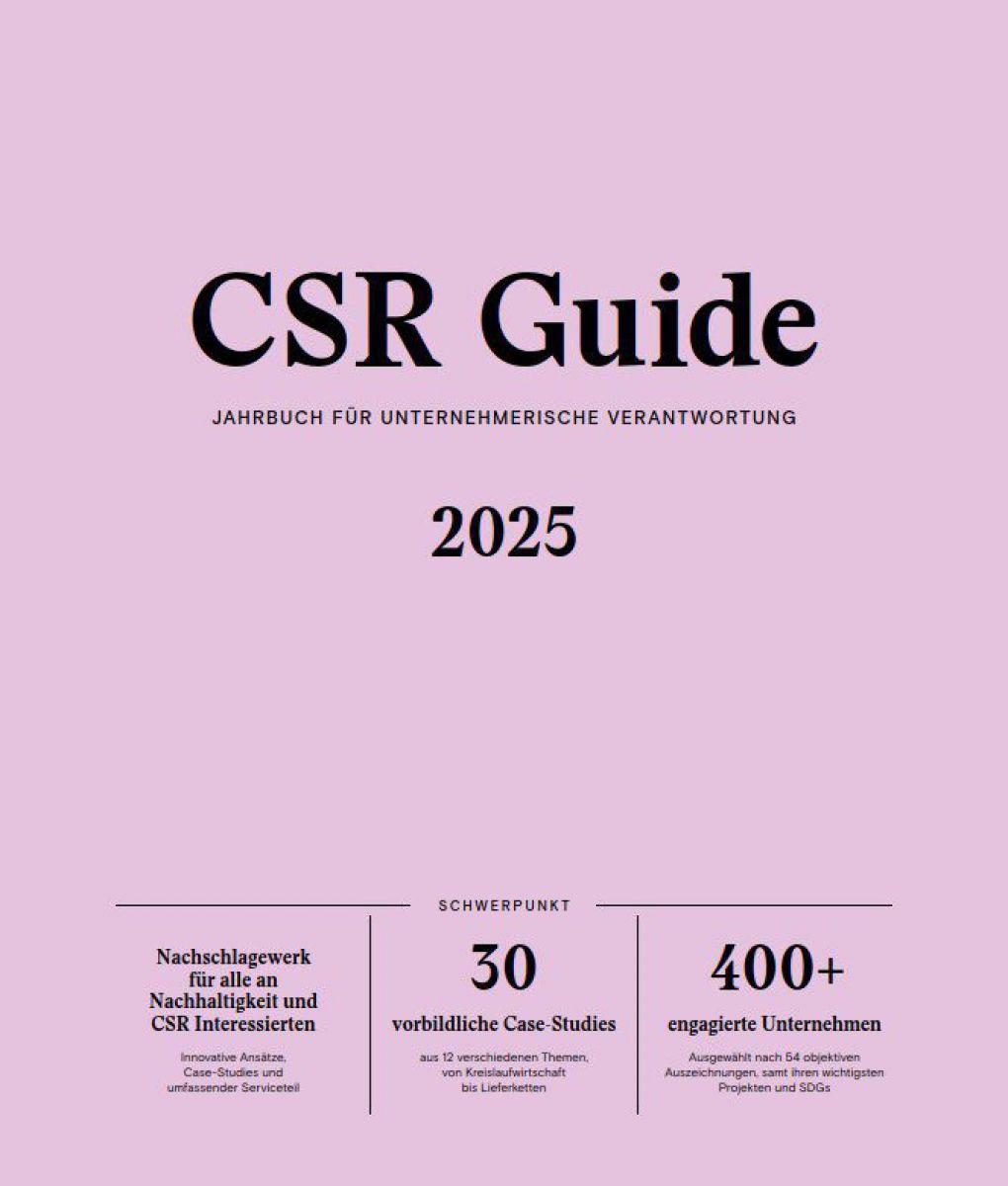 das rosarote cover des csr-guide-2025